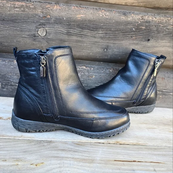 ✨️Blondo NEW Alessa Black Leather, Aqua Protect, Insulated Winter Bootie. 9WW - Picture 5 of 15
